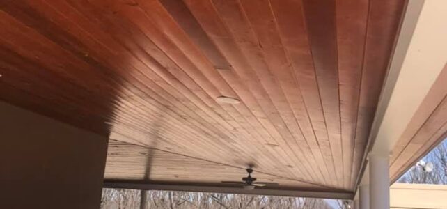 Porch w/ wooden beams